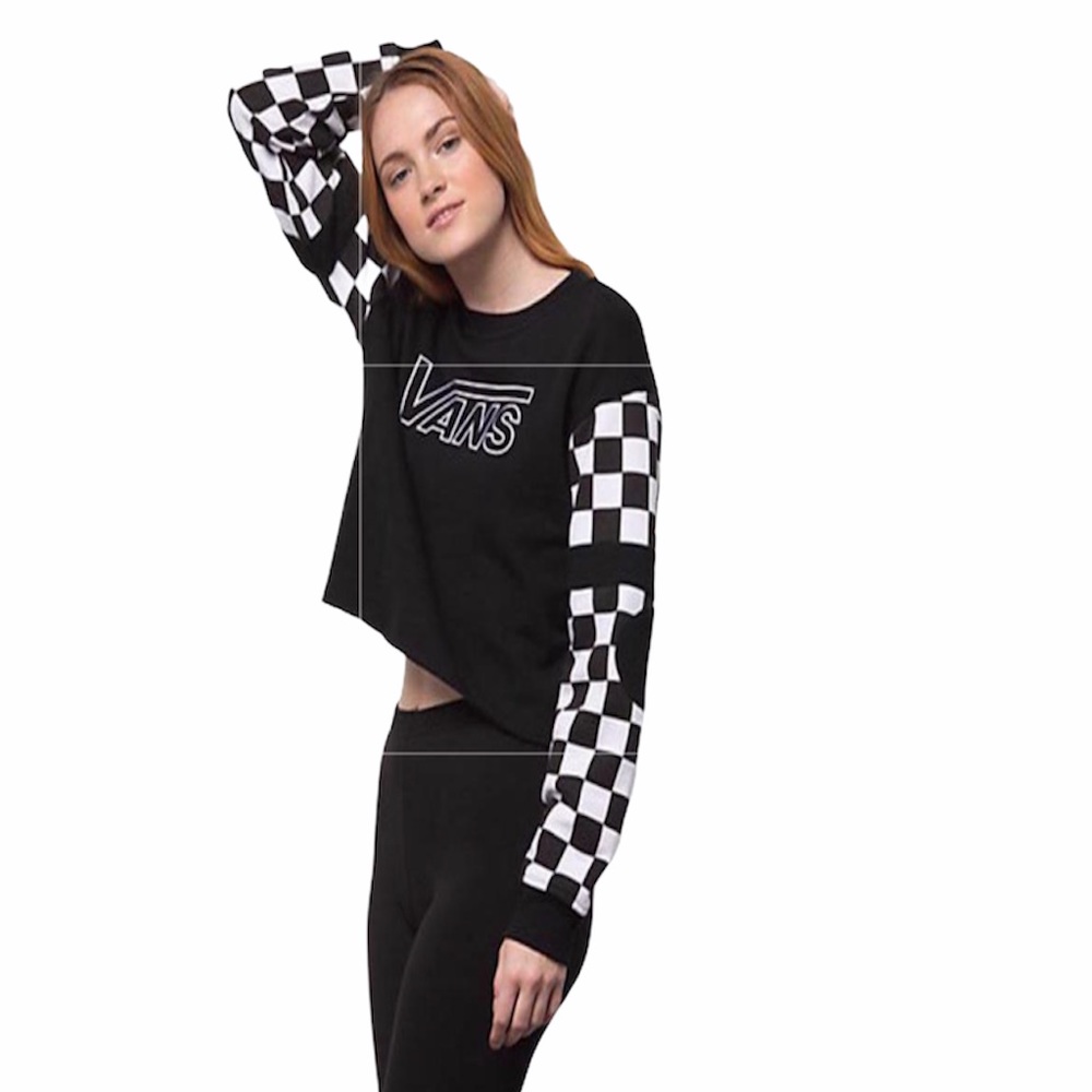 VANS Women’s  BMX CREW FLEECE Pullover Checker - Picture 2 of 8